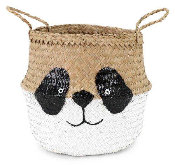 Detský kôš na hračky z morskej trávy v bielo-prírodnej farbe ø 25x24 cm Panda – Compactor