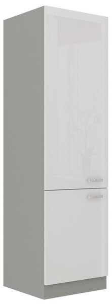 Kuchynská skriňa na zabudovanú chladničku 60x210 cm 07 - HULK - Bílá lesklá