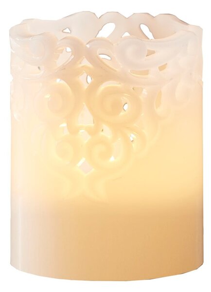 Biela vosková LED sviečka Star Trading Clary, výška 10 cm