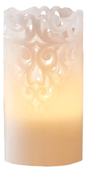 Biela vosková LED sviečka Star Trading Clary, výška 15 cm