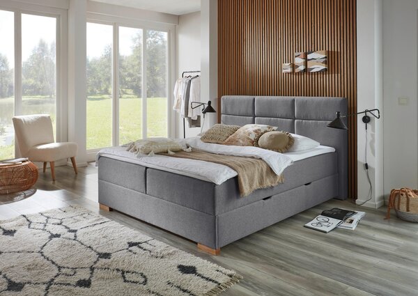 BOXSPRINGOVÁ POSTEĽ, 180/200 cm, sivá home24 - Online Only spálne, Online Only