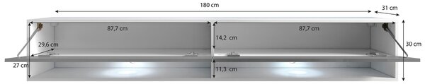 NÍZKA KOMODA, čierna, 180/30/32 cm P & B - Online Only drobný nábytok, Online Only