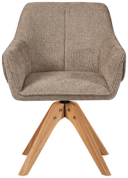 STOLIČKA S PODRÚČKAMI, buklé, taupe MID.YOU - Stoličky, Online Only