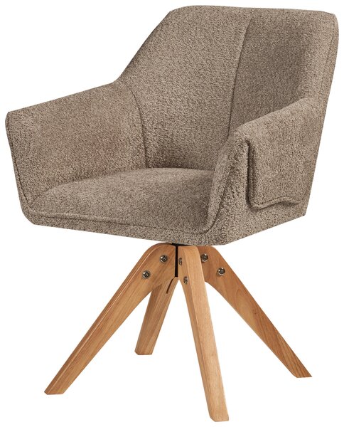 STOLIČKA S PODRÚČKAMI, buklé, taupe MID.YOU - Stoličky, Online Only