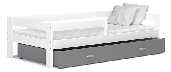 Detská posteľ so zásuvkou HUGO V - 160x80 cm - šedo-biela