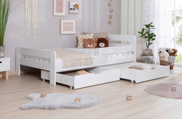 POSTEĽ S ÚLOŽNÝM PRIESTOROM, 120/200 cm biela MID.YOU - Detské izby, Online Only