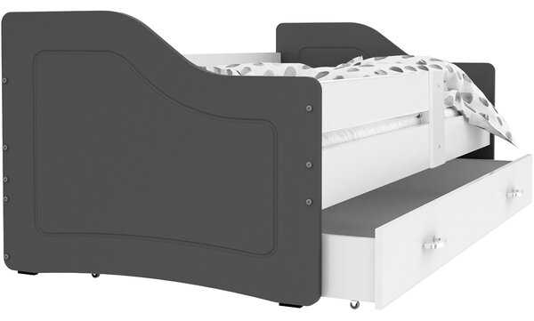 Detská posteľ so zásuvkou SWEET - 140x80 cm - bielo-šedá