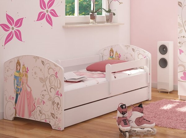 Detská posteľ OSKAR biela - princezná a princ 160x80 cm