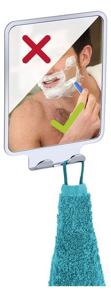 Zrkadlo s 2 háčikmi bez nutnosti vŕtania Wenko Vacuum-Loc, až 33g
