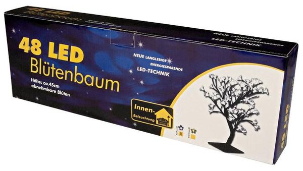 NEXOS Dekoratívny LED strom s kvetmi 45 cm, studená biela
