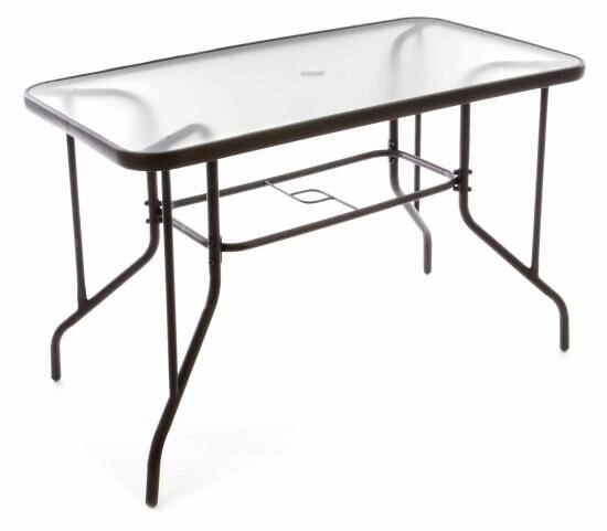 Garthen 37022 Záhradný stolík so sklenenou doskou 110 x 60 x 72 cm