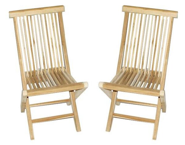 Divero 2151 Skladacia stolička z tíkového dreva, 2 kusy