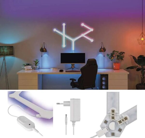 GoSmart LED svietidlo Lines čierne, 9 dielov, 34 W, RGBIC stmievateľné, WiFi (ZIW269R)