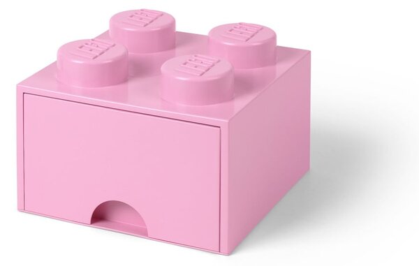 Svetloružový úložný box štvorec LEGO®