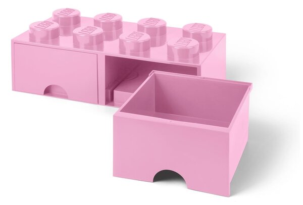 Svetloružový úložný box s dvoma zásuvkami LEGO®