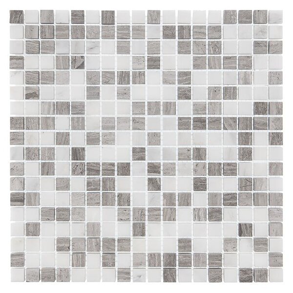 DUNIN - Woodstone GREY mix 15 Mramorové mozaiky DUNIN (30,5 x 30,5 cm)