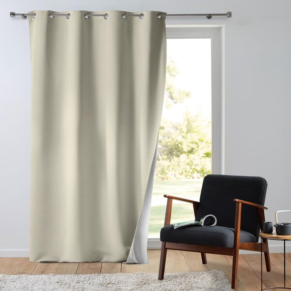 Béžový termo záves z mikrovlákna 135x260 cm Micropolar – douceur d'intérieur