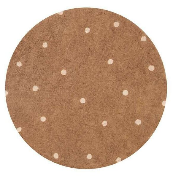 Lorena Canals, Kusový koberec Dot Chestnut kruh, 140x140, hnedá, detská izba