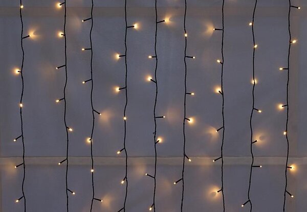 NEXOS diLED svetelný záves 200 LED, teplá biela + napájanie