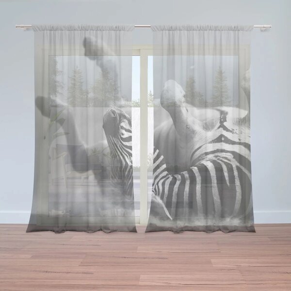 Sablio Záclony Válajúca sa zebra: 2ks 150x250cm