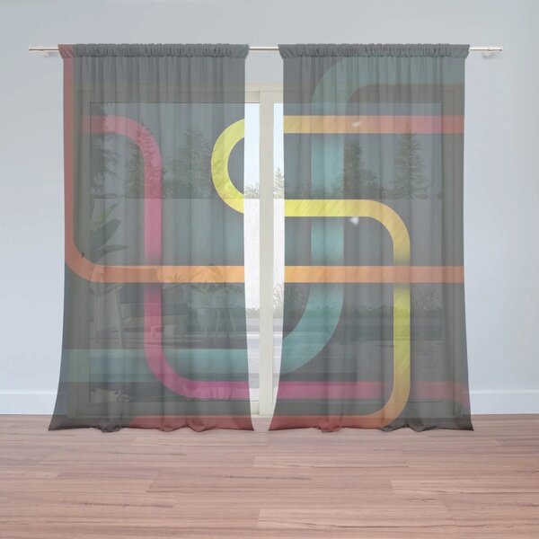 Sablio Záclony Farebné čmáranice: 2ks 150x250cm