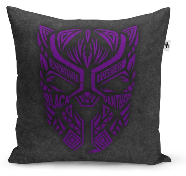 Sablio Vankúš BLACK PANTHER wakanda forever Fialový - 40x40 cm