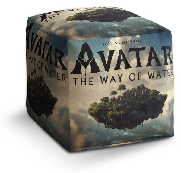 Sablio Taburet Cube Avatar The Way of Water Lietajúce mesto - 40x40x40 cm