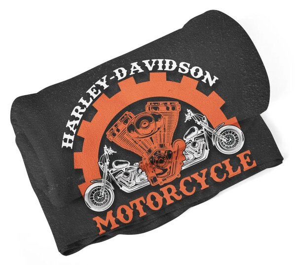 Sablio Deka Harley-Davidson motor Čierne pozadie - 150x120 cm