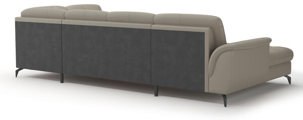 SEDACIA SÚPRAVA, textil, koža, sivá Sit & More - Sedačky, Online Only
