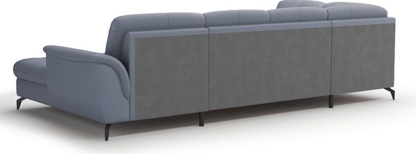 SEDACIA SÚPRAVA, textil, koža, sivomodrá Sit & More - Sedačky, Online Only