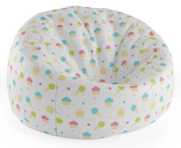 Sablio Sedací vak Cocoon Zmrzlinky a muffiny - 75 x 45 x 35 cm
