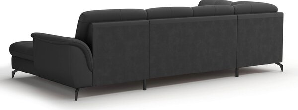 SEDACIA SÚPRAVA, textil, koža, čierna Sit & More - Sedačky, Online Only
