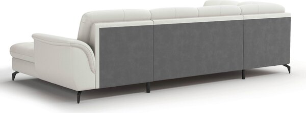 SEDACIA SÚPRAVA, textil, koža, biela Sit & More - Sedačky, Online Only