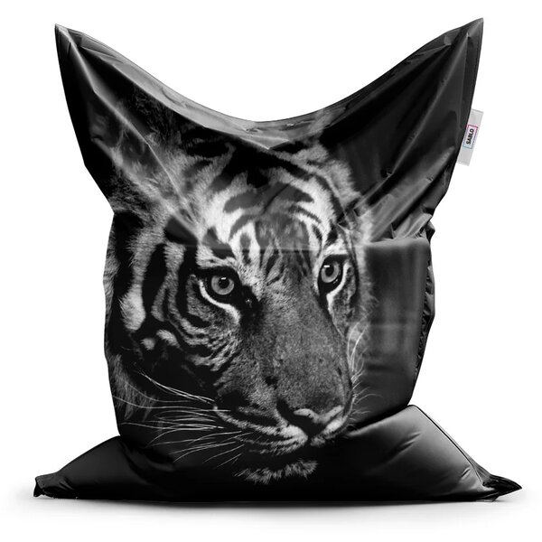 Sablio Sedací vak Čierno-biely tiger - 150x100 cm