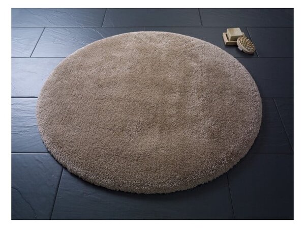 Hnedá okrúhla kúpeľňová predložka Confetti Miami, ⌀ 100 cm