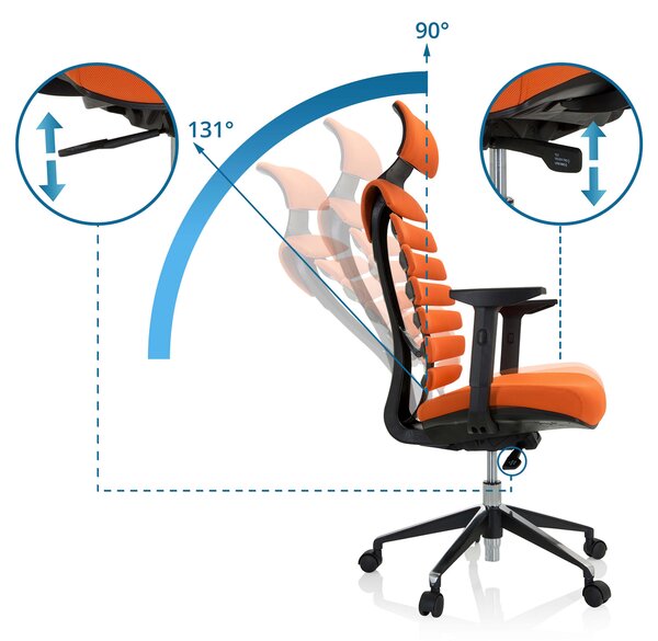 OTOČNÁ STOLIČKA, plochá tkanina, oranžová, čierna MID.YOU - Online Only kancelárie, Online Only