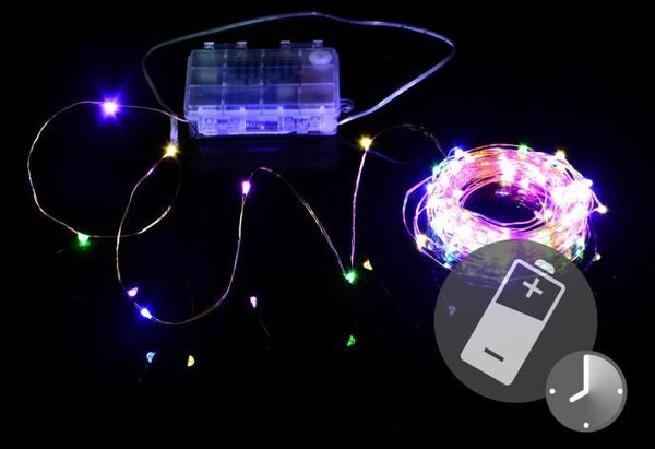 Nexos 41711 LED osvetlenie - medený drôt, 100 LED, farebné