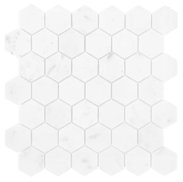 DUNIN - Carrara White Hexagon 48 Mramorové mozaiky DUNIN (29,8 x 30,2 cm / 1 ks)