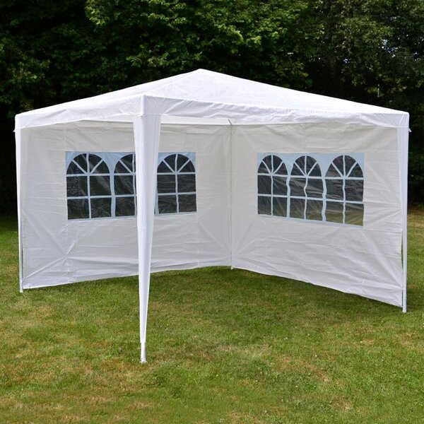Záhradný párty stan - biely 3 x 3 m + 2 bočné steny