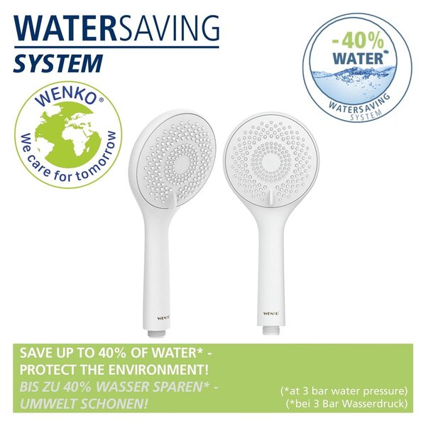 Biela sprchová súprava z nehrdzavejúcej ocele 70 cm Watersaving – Wenko
