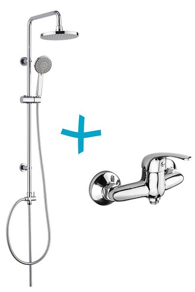 Mereo, Sprchová súprava Lila-plastová hlavová sprcha a trojpolohová ručné sprchy vr. spŕch. batéria 100 mm CBEE609A CBEE609A