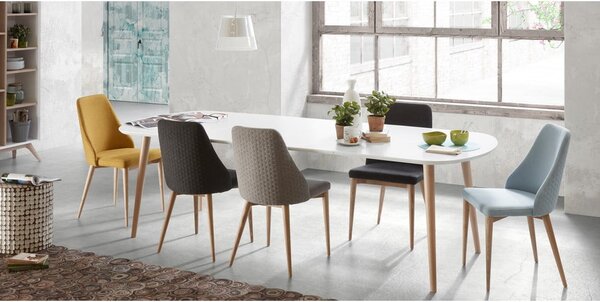 Biely rozkladací jedálenský stôl s bielou doskou 100x160 cm Oqui – Kave Home