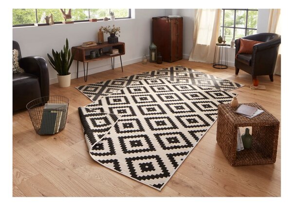 Čierno-krémový vonkajší koberec NORTHRUGS Malta, 80 x 150 cm
