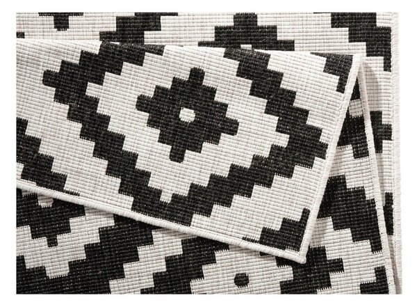 Čierno-krémový vonkajší koberec NORTHRUGS Malta, 80 x 150 cm