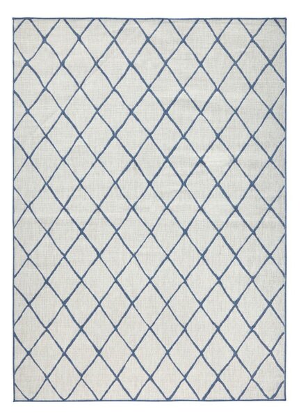 Modro-krémový vonkajší koberec NORTHRUGS Malaga, 120 x 170 cm