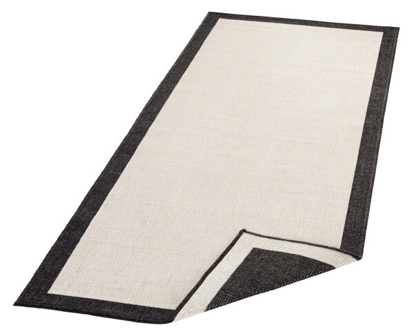 Čierno-krémový vonkajší koberec NORTHRUGS Panama, 80 x 250 cm