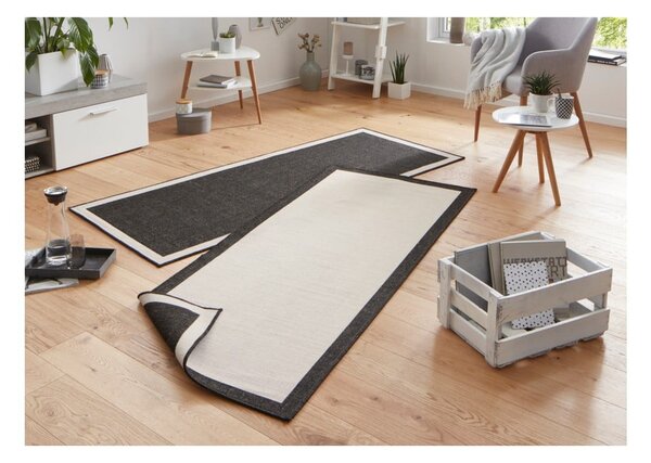 Čierno-krémový vonkajší koberec NORTHRUGS Panama, 80 x 250 cm