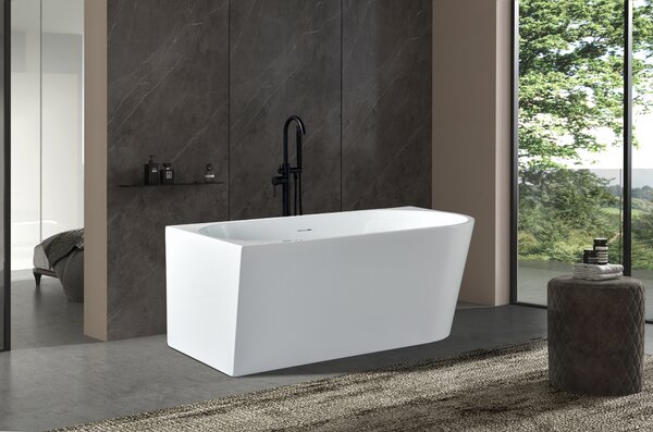 Erga Zara, rohová voľne stojaca vaňa 140x72 cm + odtoková zátka, ľavá, biela lesklá, ERG-ZARA-140072L-WH-WH