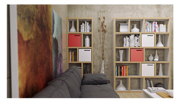 Knižnica v bielo-prírodnej farbe 150x198 cm Berlin – TemaHome
