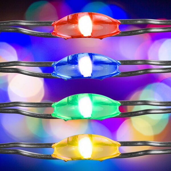 VOLTRONIC LED reťaz 10 x 25 LED, farebné, na batérie